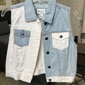 Forever 21 Two-Tone Color Block Denim Vest